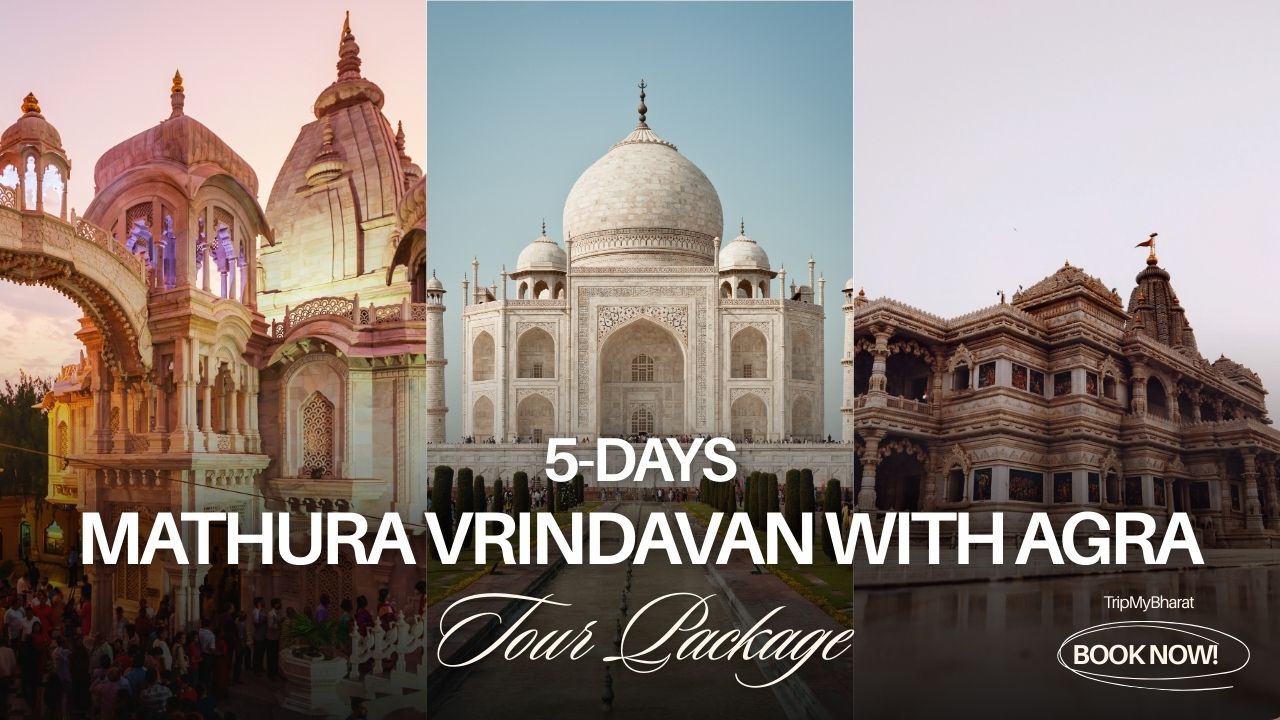 5 Days Mathura Vrindavan with Agra Tour Package tour in Mathura Vrindavan, Gokul, Barsana, Nandgaon, Goverdhan & Agra. Highlights: Book 5 Days Mathura Vrindavan with Agra Tour Package with Trip My Bharat. Cover Gokul, Mathura, Vrin...