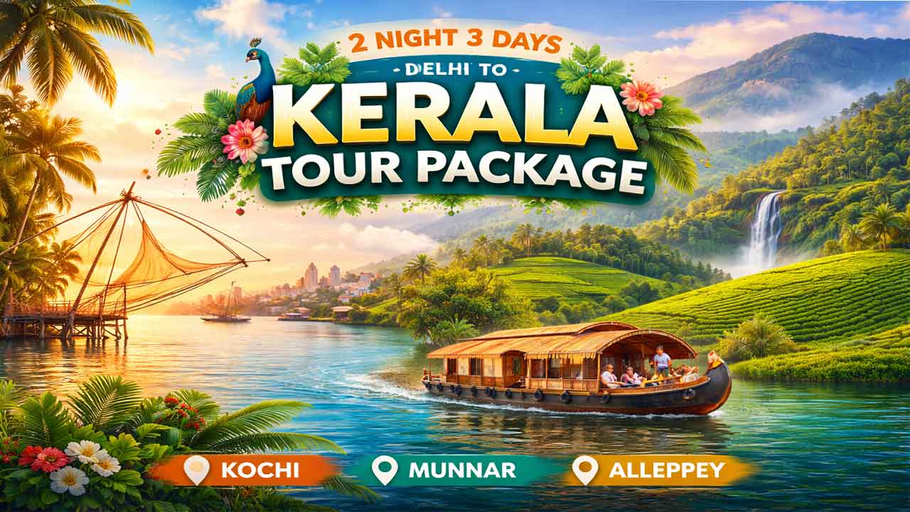 2 Night 3 Days Delhi to Kerala Tour guide – Kochi Munnar Alleppey Trip Plan