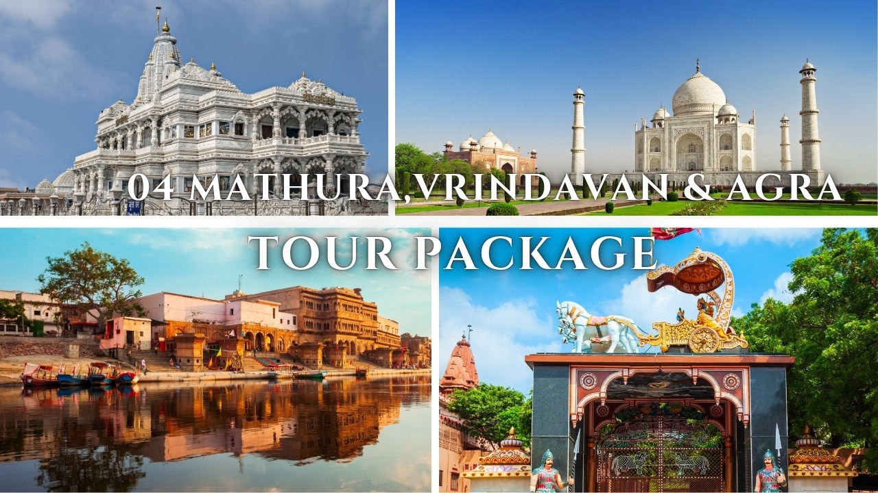 04 Days Mathura Vrindavan With Agra Tour Package tour in Vrindavan, Mathura, Gokul, Govardhan Nandgaon Barsana And Agra. Highlights: Book a 4 Day Mathura Vrindavan Agra Tour covering Gokul, Mathura, Vrindavan, Taj Mahal, famous templ...